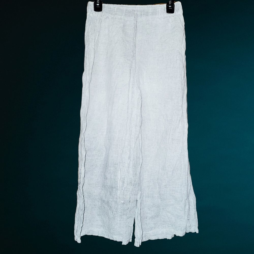 Linen Easy Wide Leg Pants Made in Italy